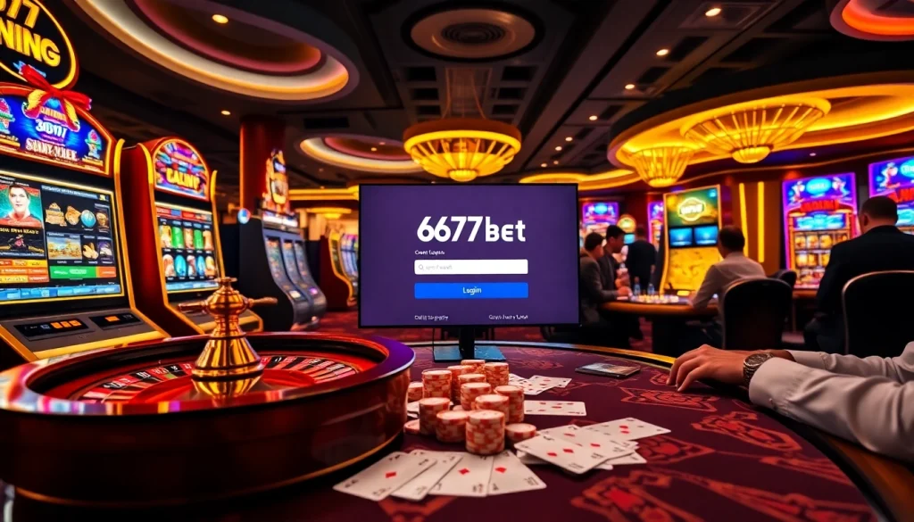 Engaging scene of 667bet Login on a vibrant casino interface with players immersed in gameplay.