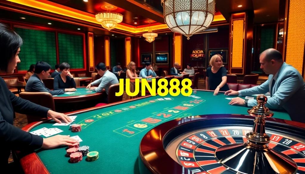 Experience the excitement of gaming with JUN88 casino tables and vibrant gameplay.