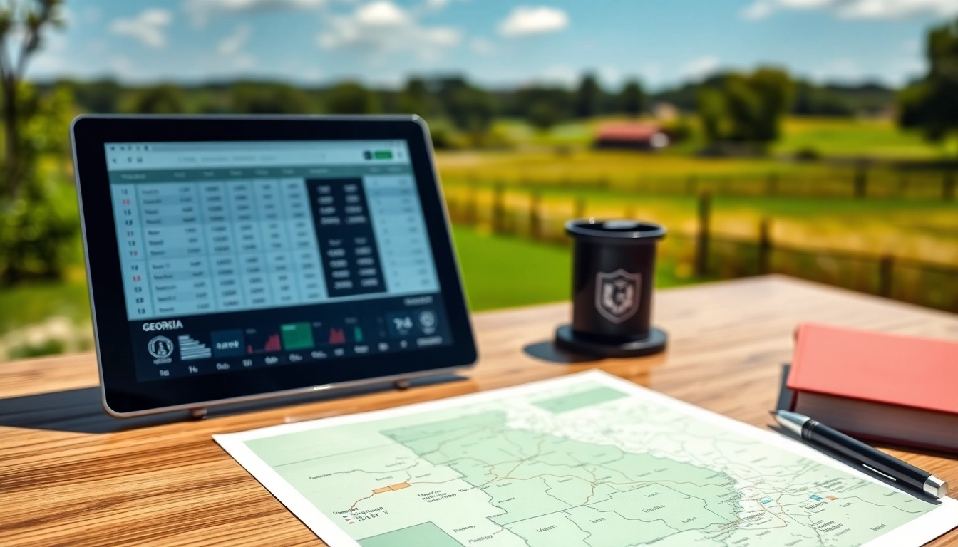 Engaging visual of sports betting in Georgia with digital odds and analytics on display.