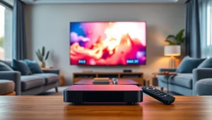 Stream your favorite content effortlessly with https://bosstv.ca's IPTV service setup in a cozy living room.