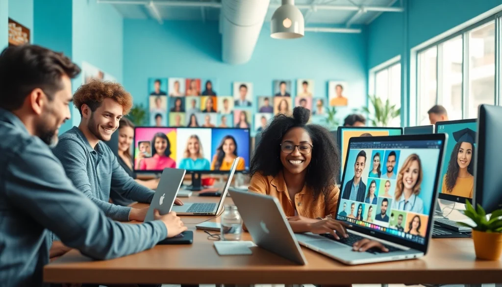 Transform your image with our profile pic maker, showcasing stunning profile picture styles in a creative workspace.