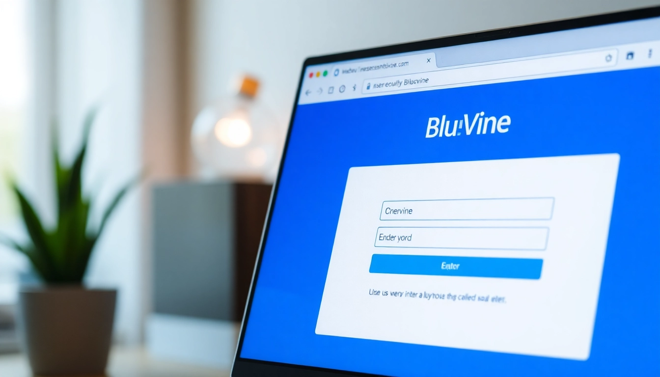 Access bluevine login securely through the user-friendly interface on a website screen.