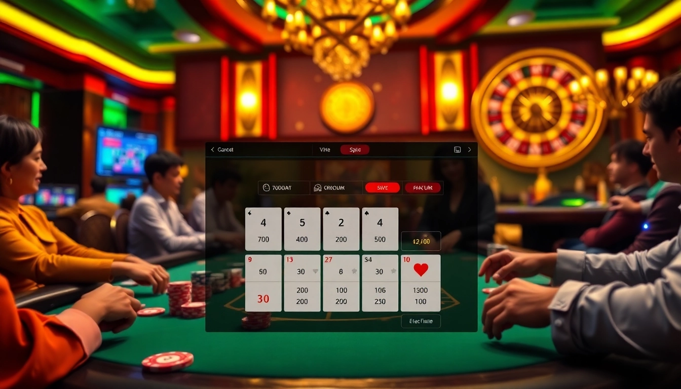 Experience the thrill of nhà cái shbet with players enjoying poker and casino games in a vibrant setting.