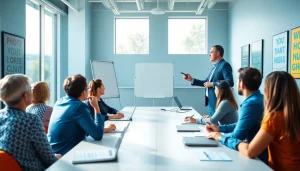 Engaged participants in a workshop led by a business coach near me, fostering growth and collaboration.