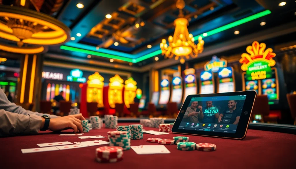 High-energy gambling scene at https://rr88.wales/ featuring engaged players at casino tables.