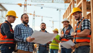 Showcase of dynamic careers in construction highlighting teamwork and various trades.