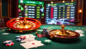 Experience the thrill of online gambling with 7mcn's vibrant casino scene featuring poker chips and live scores.