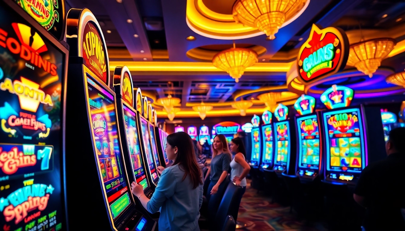 Permainan slot Istana777 dengan pencahayaan cerah dan suasana kasino yang penuh kegembiraan.