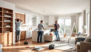 Showcasing a beautifully transformed space during home renovation, highlighting the craftsmanship and design.