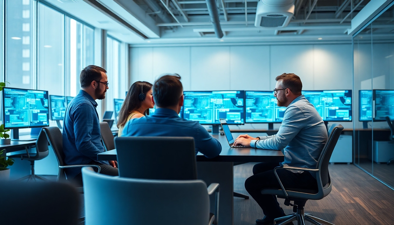 Collaborative team of IT professionals exemplifying a managed IT provider approach to technology solutions.