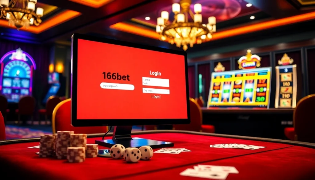 Engage with 166bet Login for a thrilling casino experience featuring vibrant slot machines and elegant poker tables.