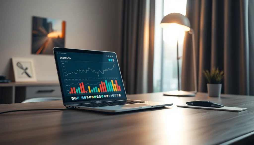 Generar ingresos pasivos en línea a través de gráficos en un escritorio moderno.