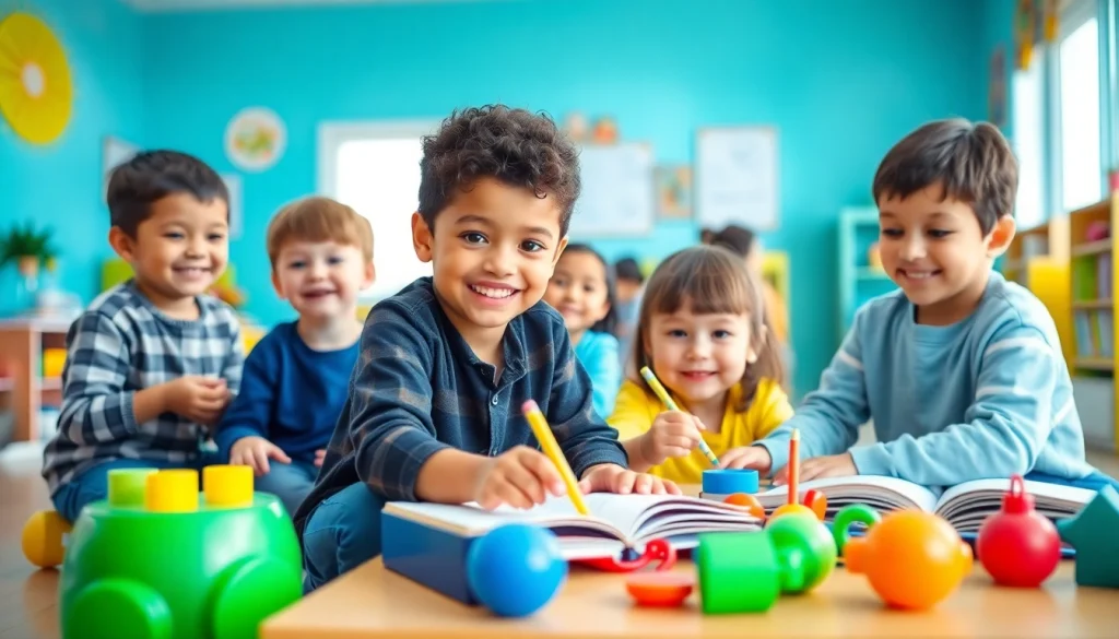 Children enjoying activities at https://juniorsjunction.com, showcasing a bright and nurturing daycare environment.