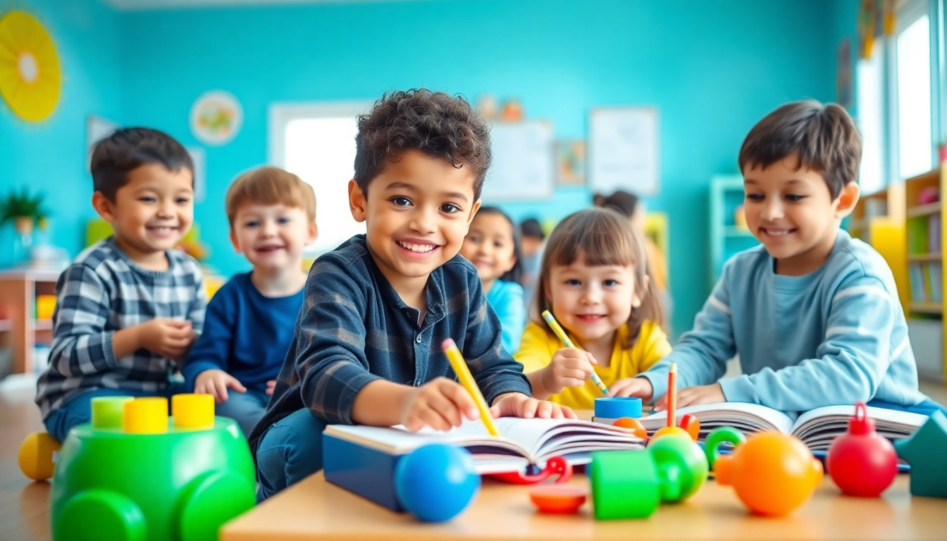Children enjoying activities at https://juniorsjunction.com, showcasing a bright and nurturing daycare environment.