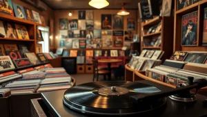 Browse unique selections to buy vinyl india at a vintage record store displayed in a cozy atmosphere.