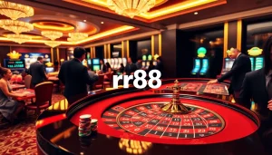 Experience the thrill of rr88 with engaging players at a luxurious casino table.