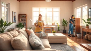 Cleaning service professionals rejuvenating a home environment through detailed cleaning.