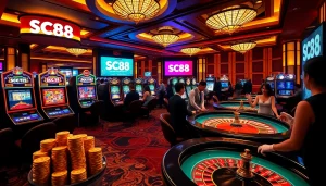 Engaging players at SC88 online casino tables capturing the excitement of betting and gaming.