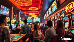 Exciting gaming scene at THABET showcasing diverse players enjoying various betting options.
