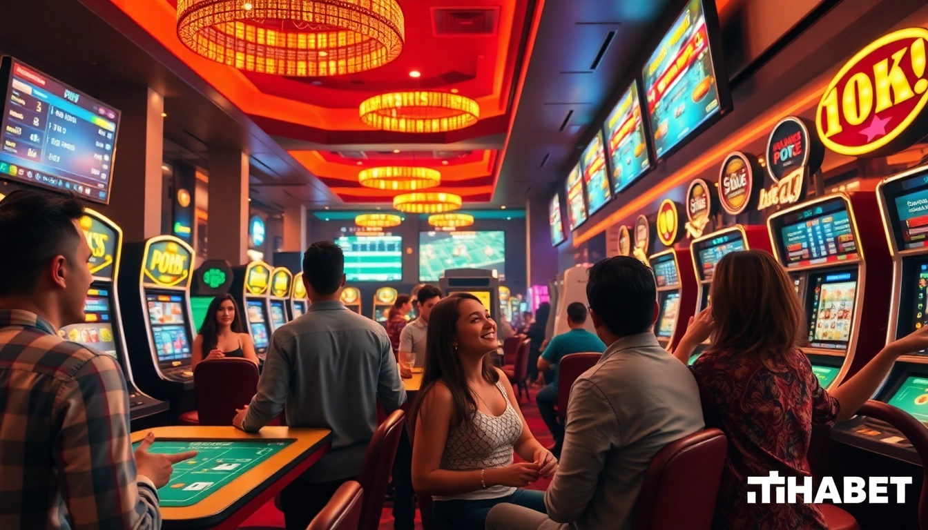 Exciting gaming scene at THABET showcasing diverse players enjoying various betting options.