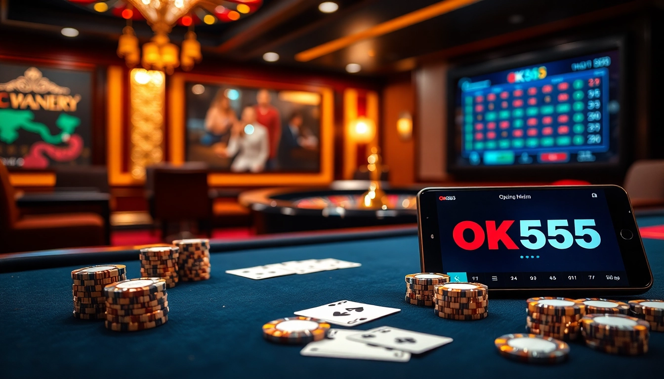 Experience the excitement at OK365 Trang chủ with vibrant casino gaming elements and digital platforms.