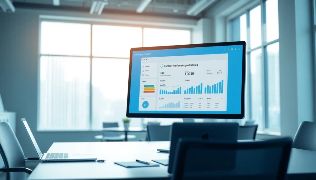 Evaluate AI performance metrics on https://benchbot.ai in a professional office setting.