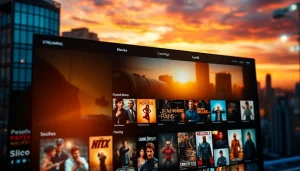 Navigate through various movies on https://bandarlayarkaca21.com in a vibrant online streaming interface.