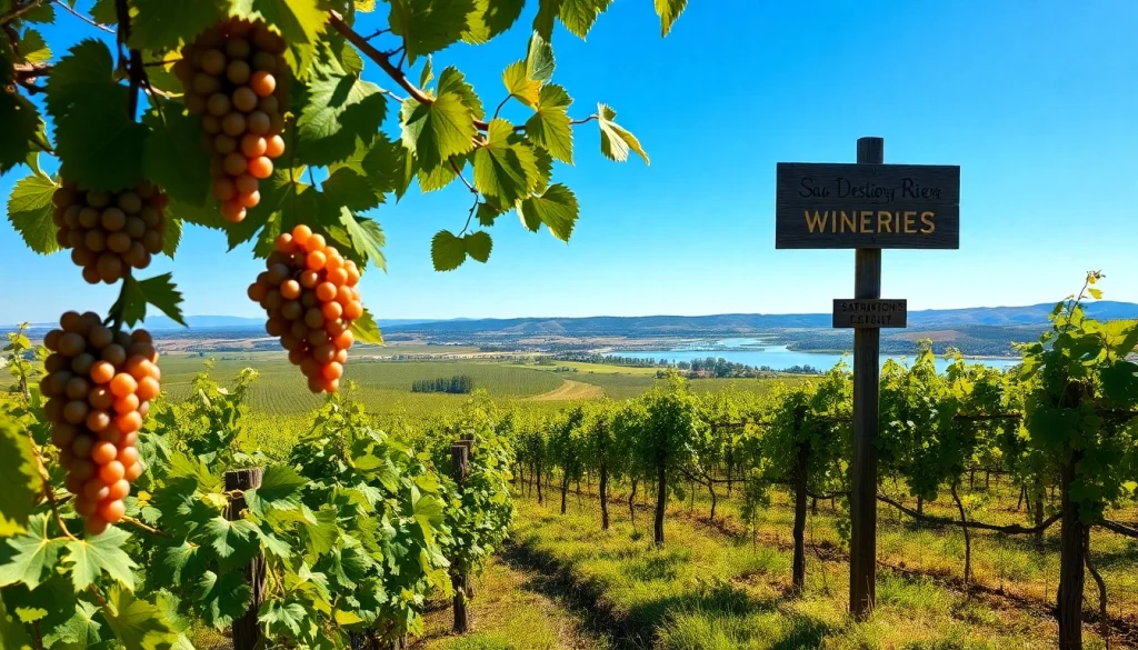 Experience the serene vineyard views of Carksburg CA with rolling hills and ripe grapes.
