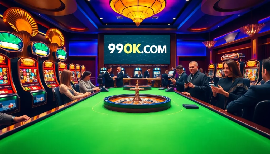 Experience the excitement of gaming at 99OK.COM with vibrant casino tables and thrilling action.