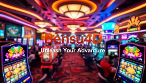 Bermain di platform bensu4d dengan slot mesin yang menyala dan ramai pemain.