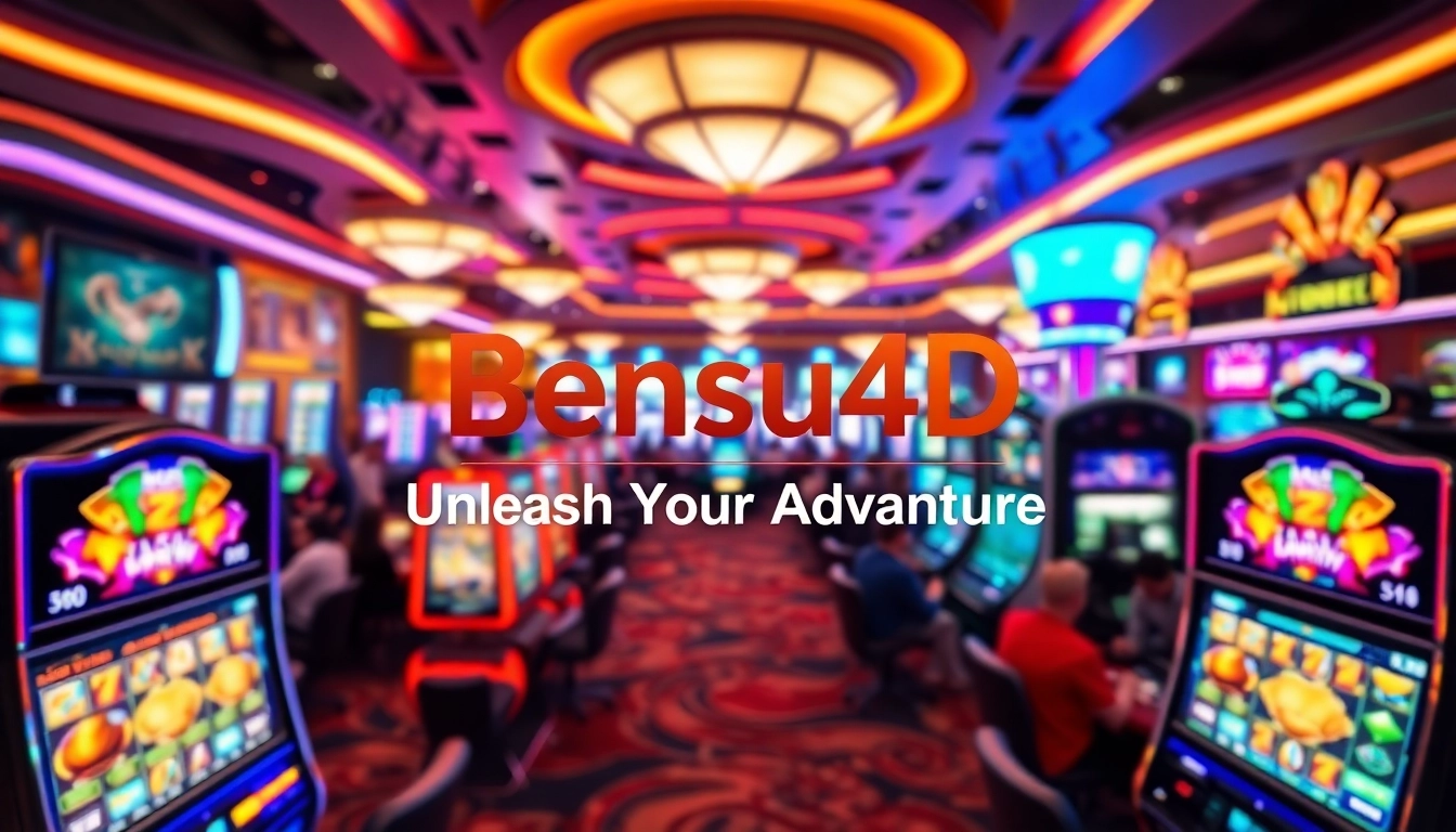 Bermain di platform bensu4d dengan slot mesin yang menyala dan ramai pemain.