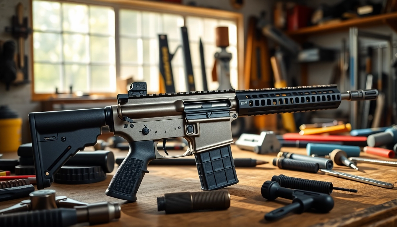 Install a super safety ar15 kit on an AR-15 platform in a workshop setting.