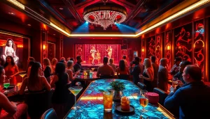 Vibrant nightlife experience at Club sxm with dancers and cocktails