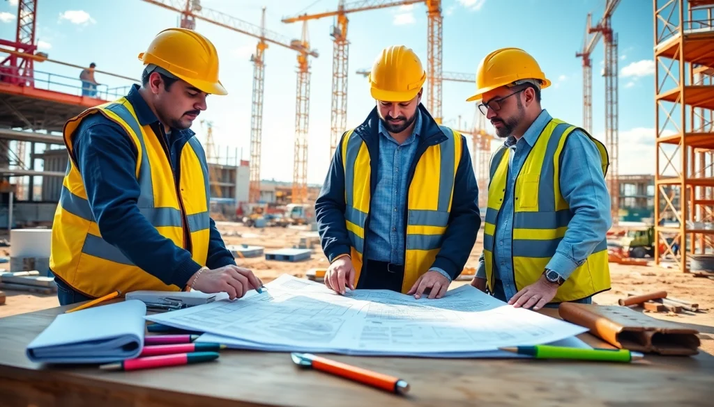 Collaborating professionals at a construction association in Colorado demonstrating teamwork and innovation.