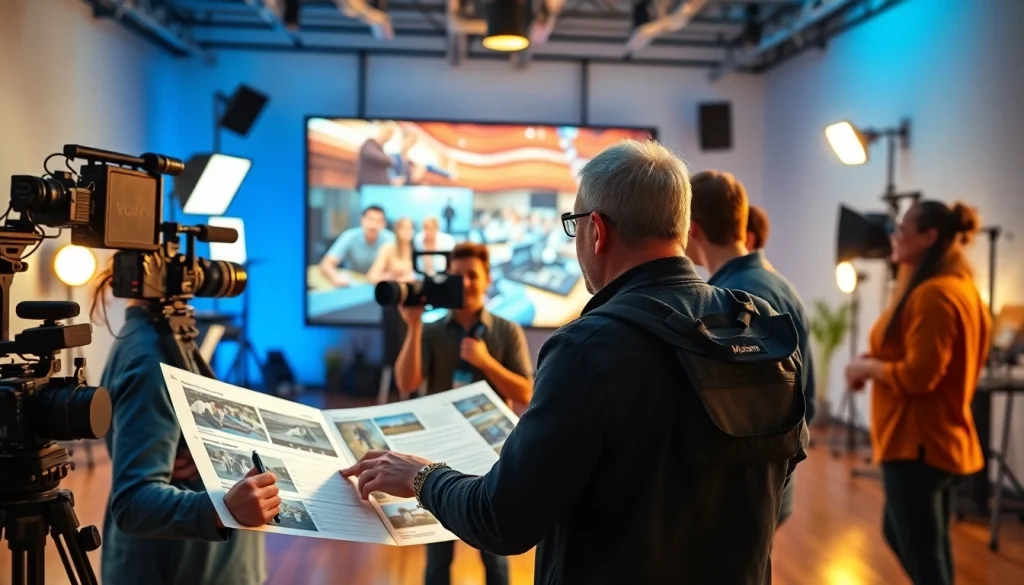 Capturing a collaborative moment in a Video Production Company Phoenix studio setting.