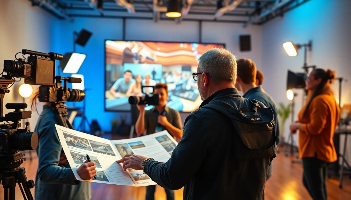 Capturing a collaborative moment in a Video Production Company Phoenix studio setting.