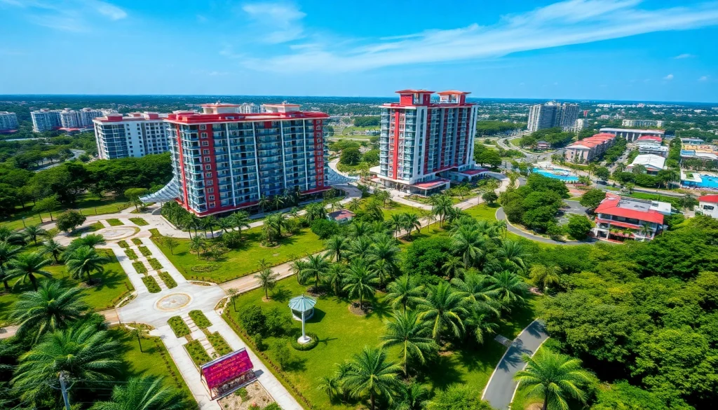 View of the tampines st 95 ec showcasing modern architecture and lush landscaping in a vibrant community setting.