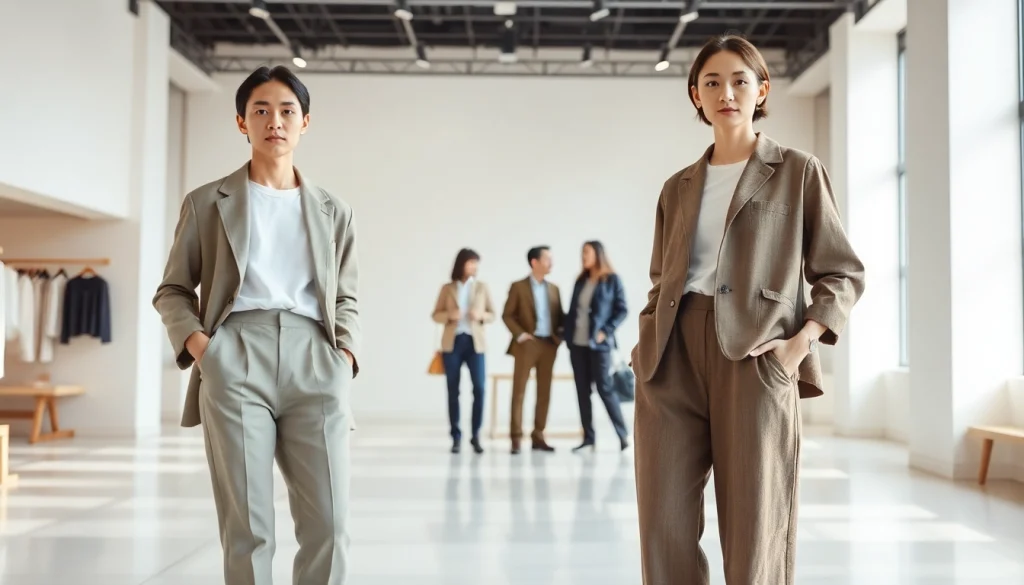 Compare styles in muji vs uniqlo with minimalist outfits in a bright, stylish setting.