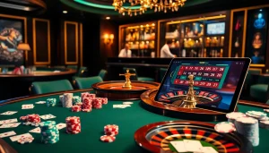Experience the thrill of RR88 with a vibrant casino scene featuring poker, roulette, and high-stakes action.