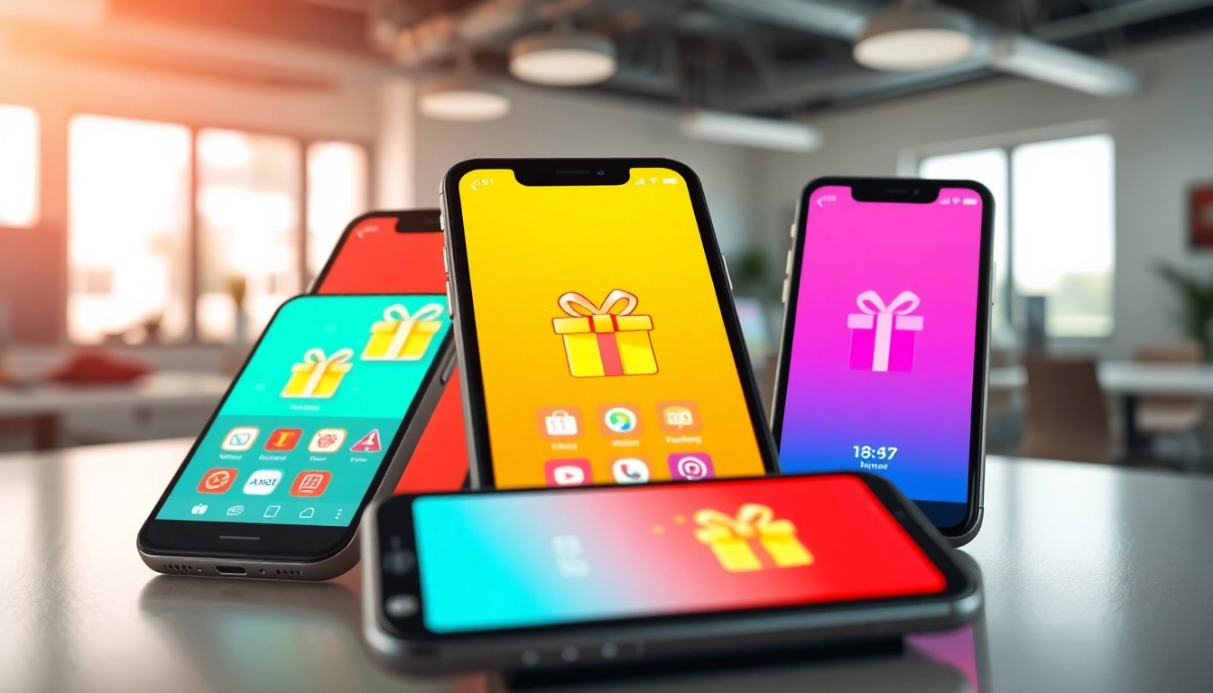 기프티콘을 활용하여 스마트폰으로 선물하는 장면을 담은 사진