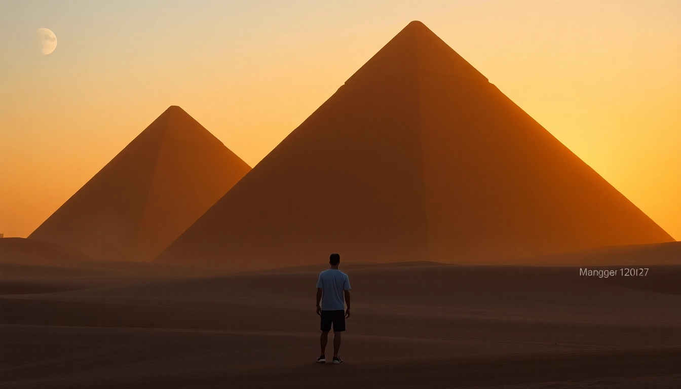 Explore the iconic pyramids of Egypt at sunset on https://piraminds.com/ showcasing their grandeur.