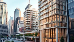 Architekturmodellbau Saarbrücken: Detailliertes Modell eines modernen Gebäudes in urbaner Umgebung.