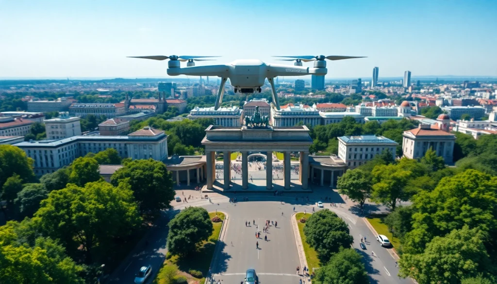 Drohnenvideos Berlin zeigen beeindruckende Luftansichten der Stadt mit berühmten Wahrzeichen.