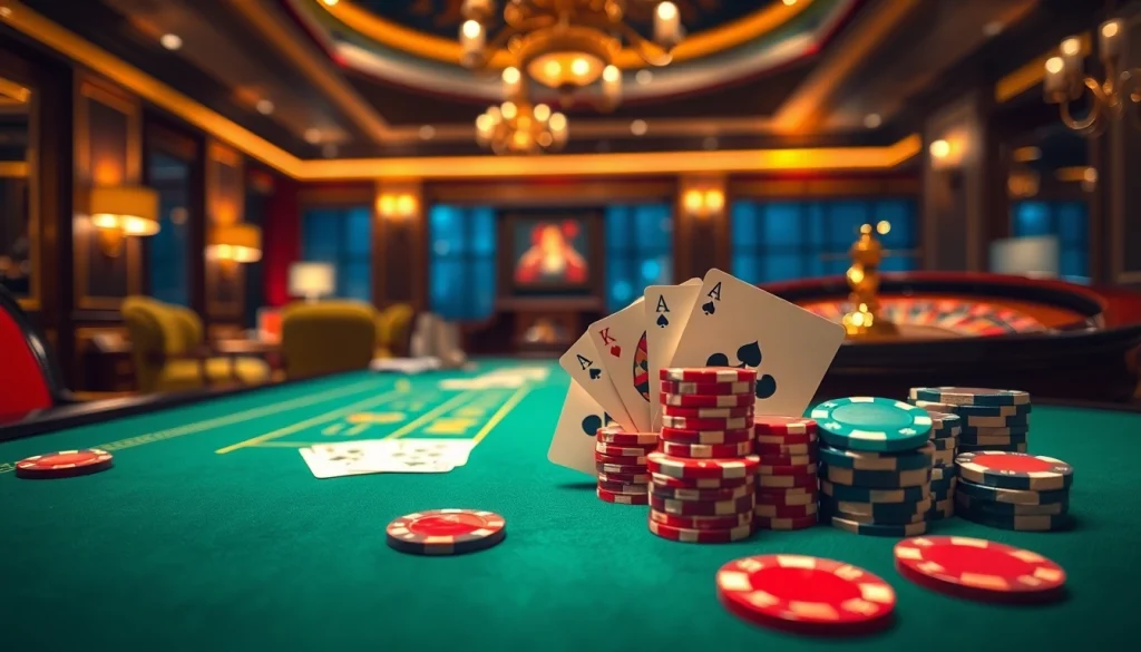 Engaging gameplay at nhà cái PS99 with vibrant casino elements and luxury atmosphere.
