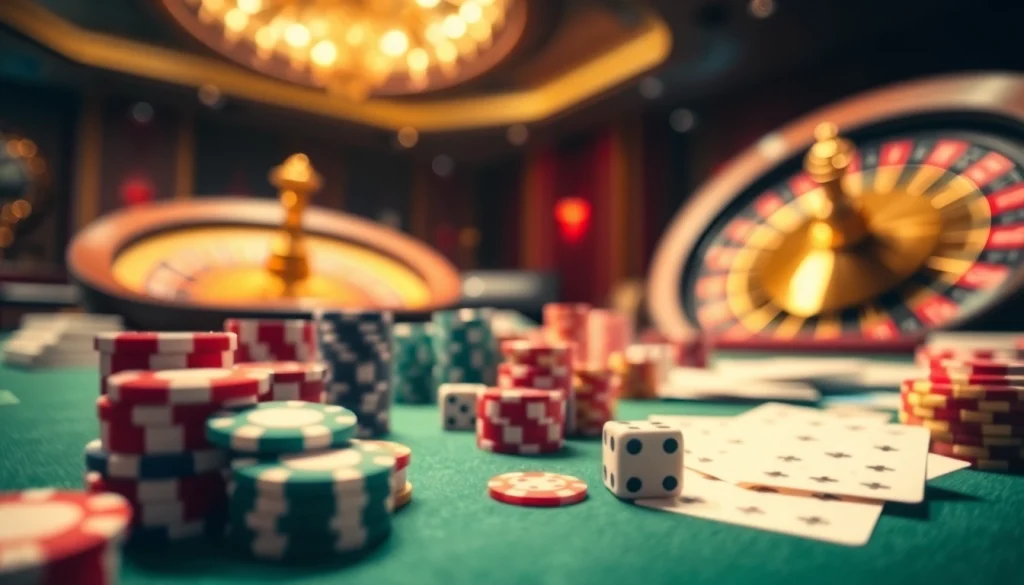 Experience the thrill of gambling at a casino table filled with chips and cards. xem chi tiết on betting strategies.