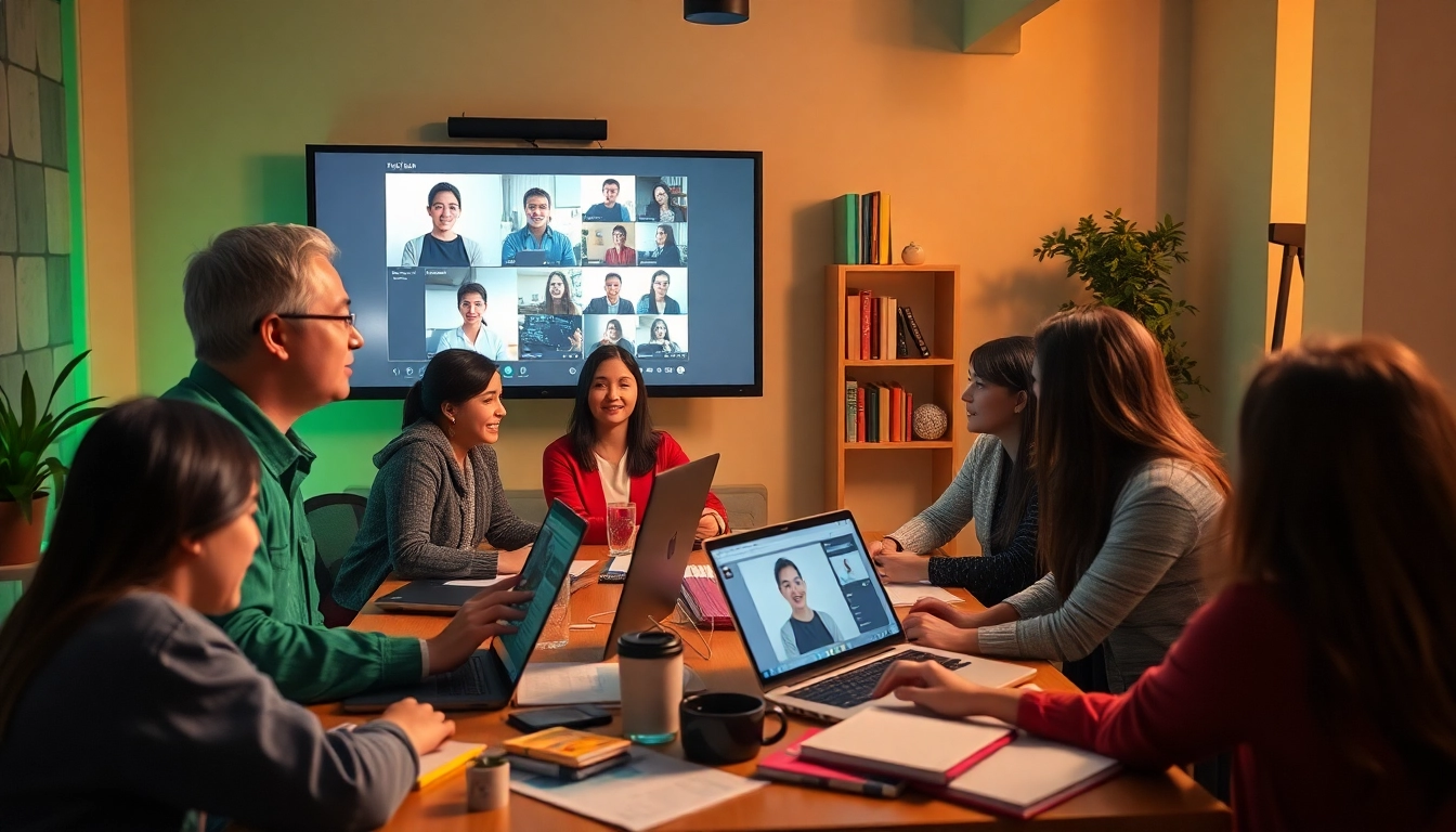 QQEnglishの評判を強調する、多様な学生が参加する魅力的なオンライン英語学習環境。