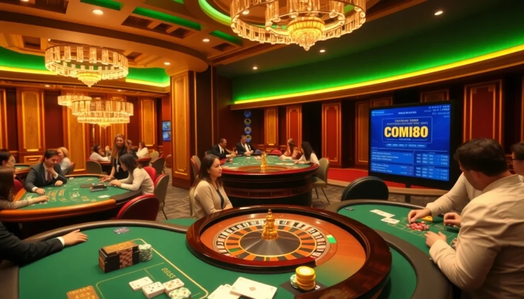 Experience the thrill of CM88 at a luxurious casino with exciting blackjack and poker tables.