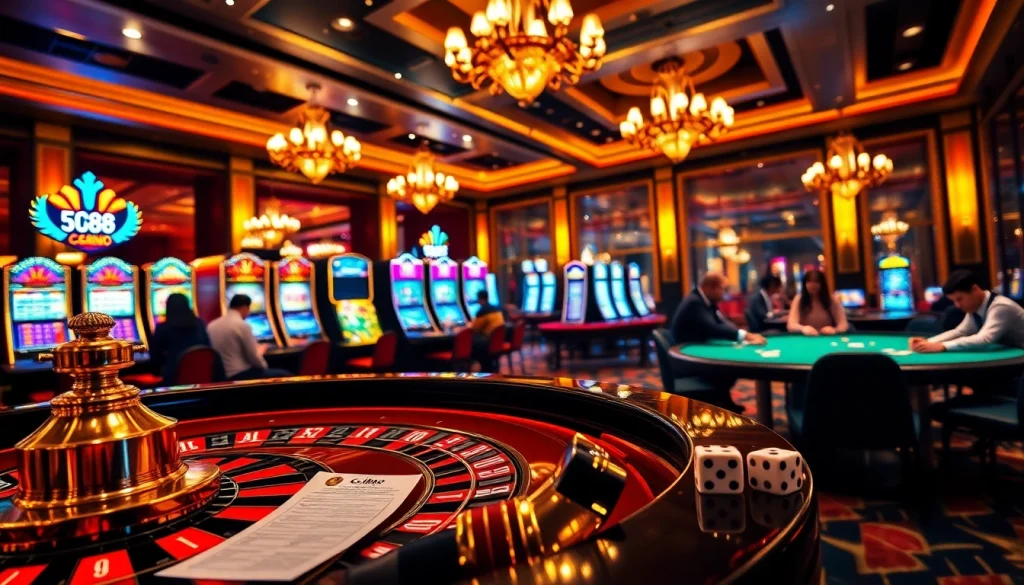 Players engaging in high-stakes gambling at a luxurious casino table on https:/sc88.bz/.