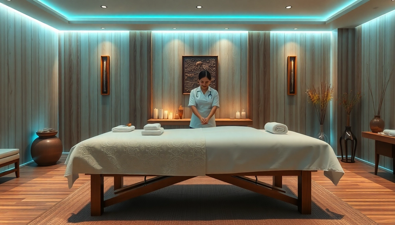 Relaxing 출장안마 spa treatment setup with a professional therapist.