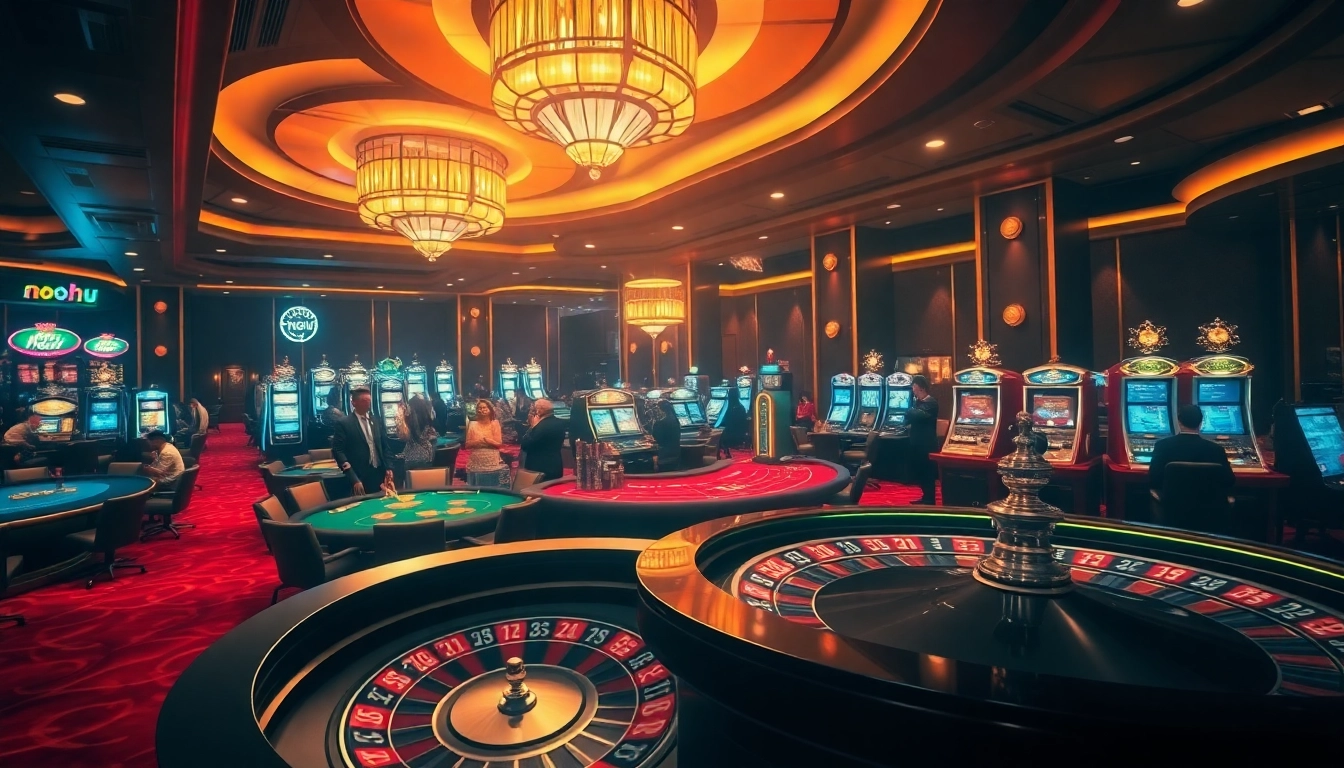 NoHu casino experience showcasing premium gambling tables and vibrant atmosphere.